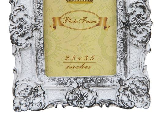 Biscottini PORTAFOTO DA APPOGGIO VERTICALE/ORIZZONTALE IN RESINA FINITURA BIANCO ANTICATA L10,5XPR2XH13 CM