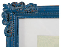 Biscottini Portafoto da appoggio verticale/orizzontale in resina finitura blu anticata L26xPR2xH31 cm