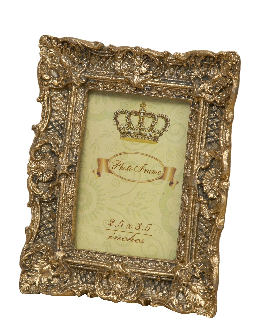 Biscottini PORTAFOTO DA APPOGGIO VERTICALE/ORIZZONTALE IN RESINA FINITURA ORO ANTICATA