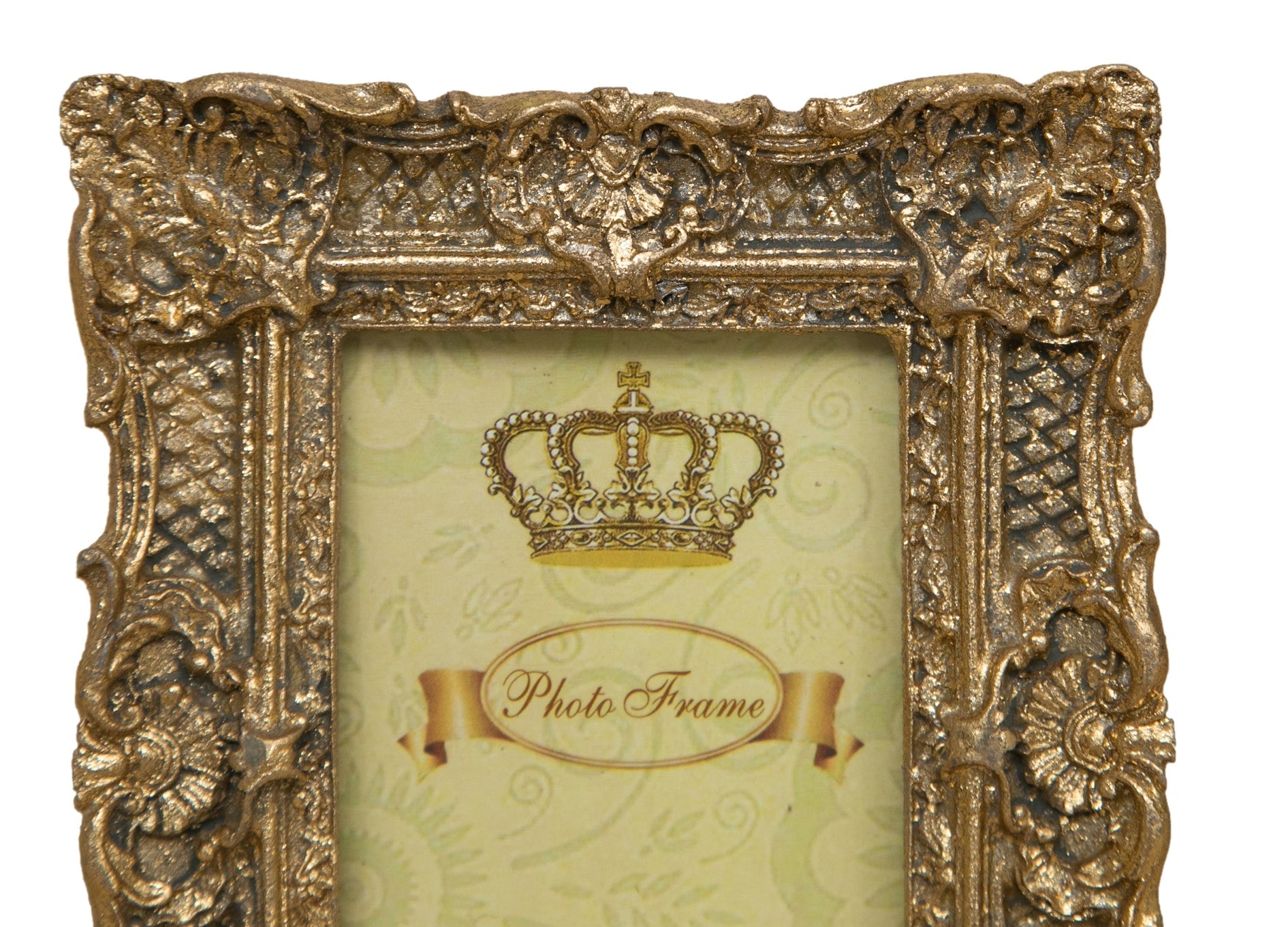 Biscottini PORTAFOTO DA APPOGGIO VERTICALE/ORIZZONTALE IN RESINA FINITURA ORO ANTICATA