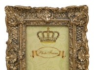 Biscottini PORTAFOTO DA APPOGGIO VERTICALE/ORIZZONTALE IN RESINA FINITURA ORO ANTICATA