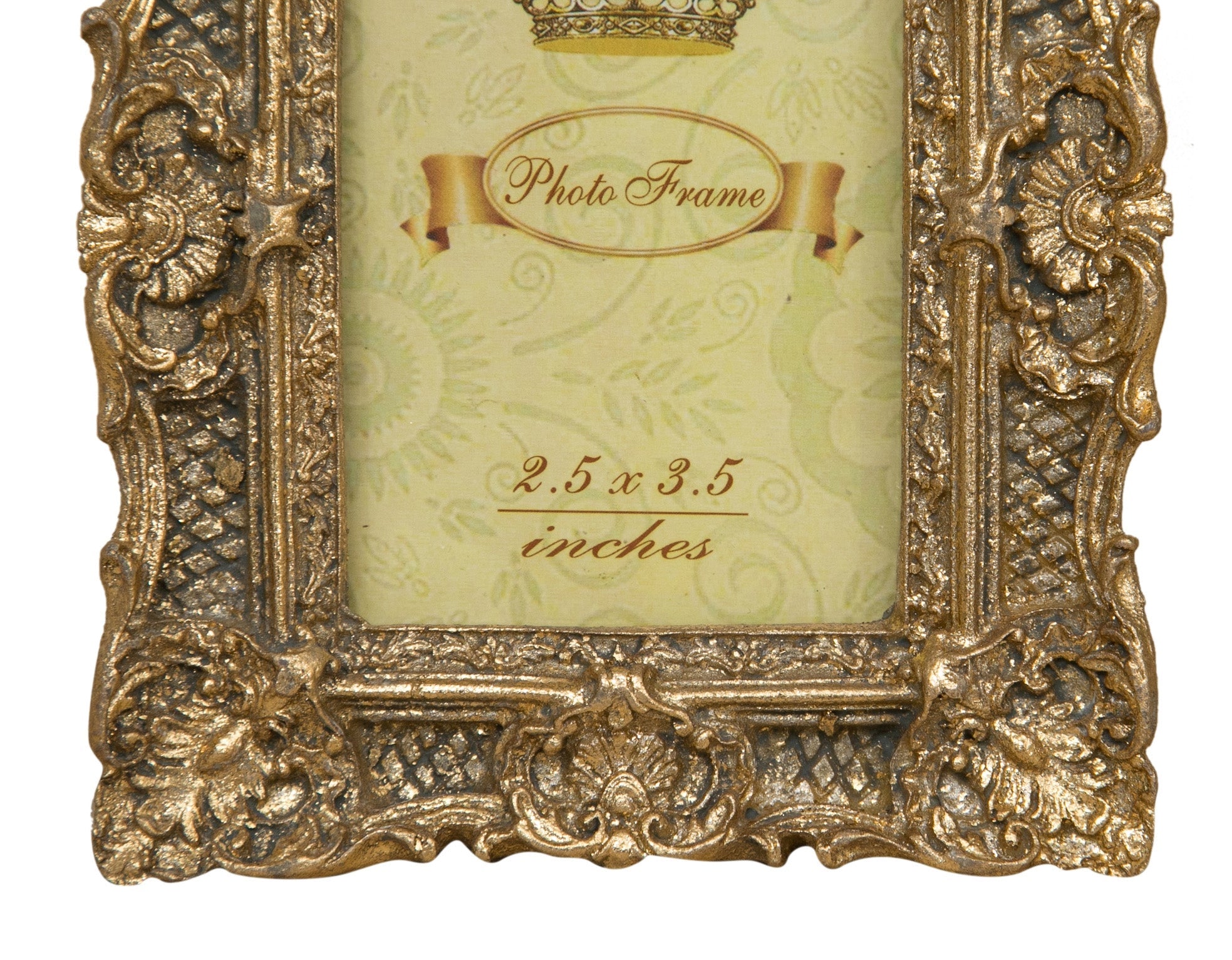 Biscottini PORTAFOTO DA APPOGGIO VERTICALE/ORIZZONTALE IN RESINA FINITURA ORO ANTICATA