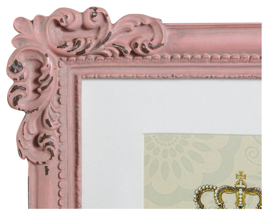 Biscottini Portafoto da appoggio verticale/orizzontale in resina finitura rosa anticata L20xPR2,5xH25 cm