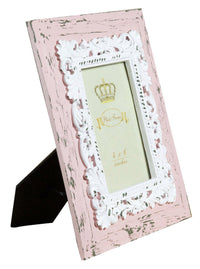 Biscottini Portafoto da appoggio verticale/orizzontale in resina finitura rosa anticata L20xPR2xH25 cm