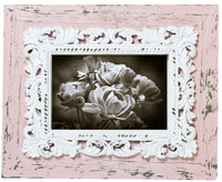 Biscottini Portafoto da appoggio verticale/orizzontale in resina finitura rosa anticata L20xPR2xH25 cm