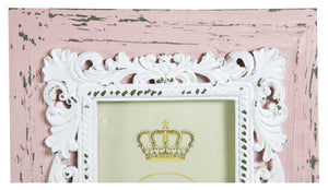 Biscottini Portafoto da appoggio verticale/orizzontale in resina finitura rosa anticata L20xPR2xH25 cm