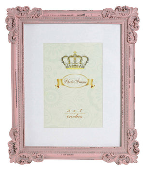 Biscottini Portafoto da appoggio verticale/orizzontale in resina finitura rosa anticata L26xPR2xH31 cm