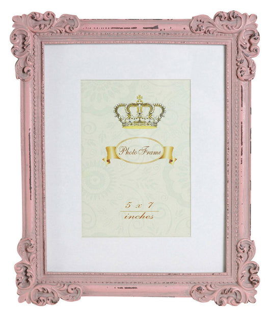 Biscottini Portafoto da appoggio verticale/orizzontale in resina finitura rosa anticata L26xPR2xH31 cm