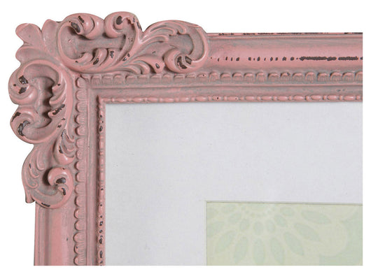 Biscottini Portafoto da appoggio verticale/orizzontale in resina finitura rosa anticata L26xPR2xH31 cm