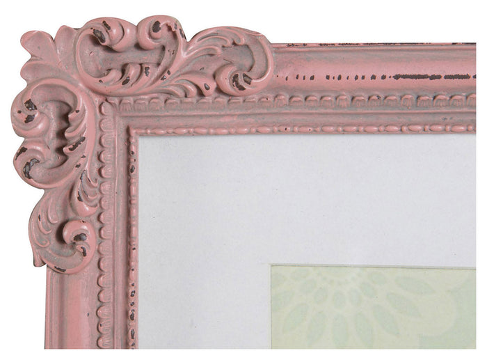 Biscottini Portafoto da appoggio verticale/orizzontale in resina finitura rosa anticata L26xPR2xH31 cm