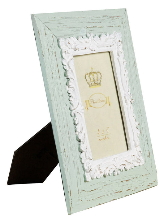 Biscottini Portafoto da appoggio verticale/orizzontale in resina finitura verde anticata