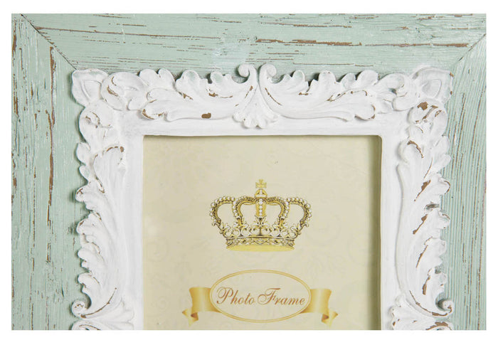 Biscottini Portafoto da appoggio verticale/orizzontale in resina finitura verde anticata