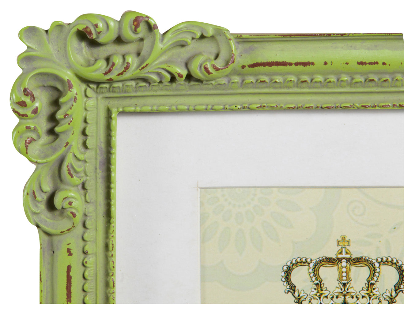 Biscottini Portafoto da appoggio verticale/orizzontale in resina finitura verde anticata L20xPR2,5xH25 cm