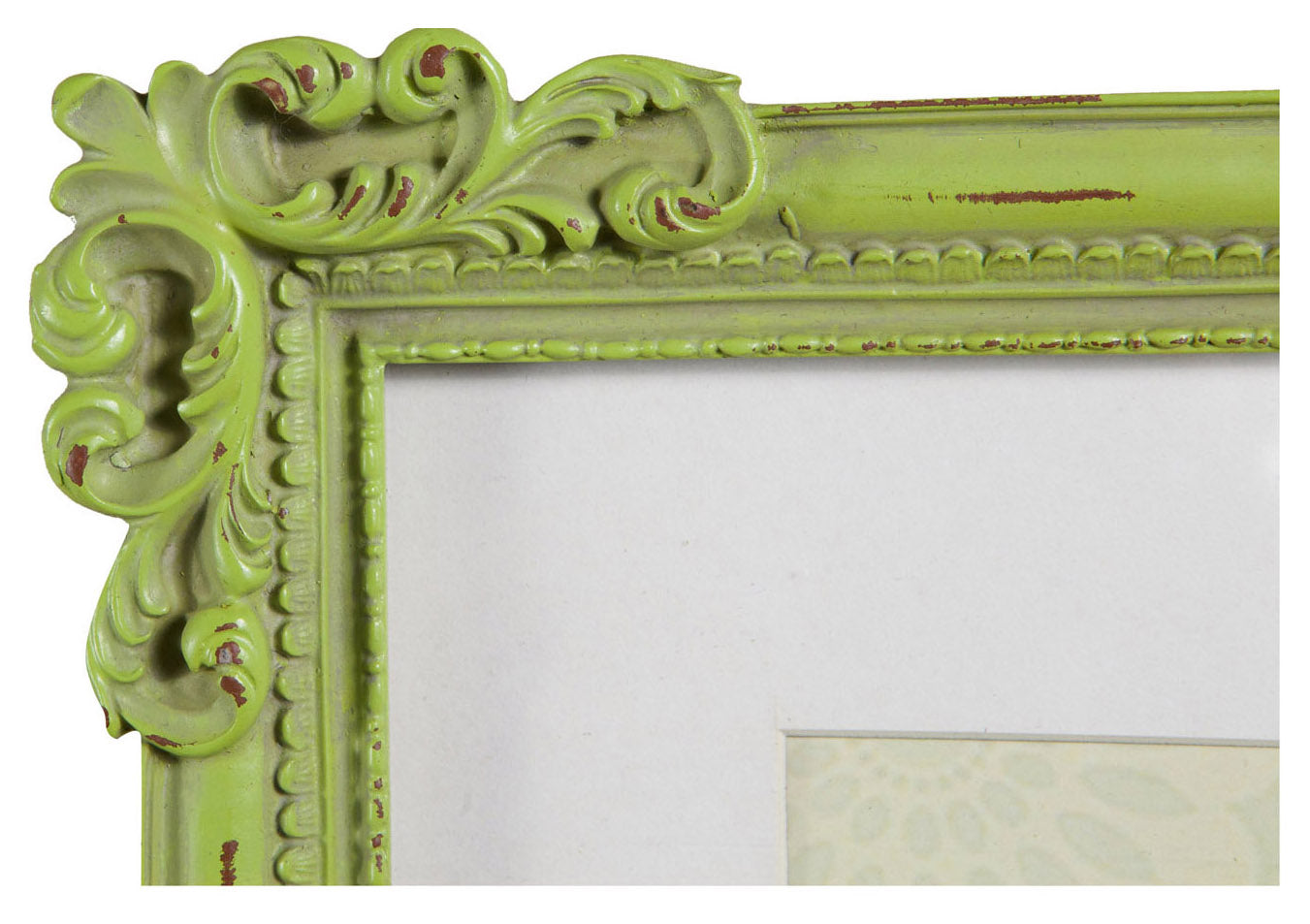 Biscottini Portafoto da appoggio verticale/orizzontale in resina finitura verde anticata L26xPR2xH31 cm