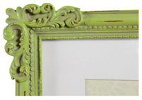 Biscottini Portafoto da appoggio verticale/orizzontale in resina finitura verde anticata L26xPR2xH31 cm