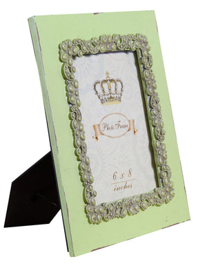 Biscottini Portafoto da appoggio verticale/orizzontale in resina finitura verde anticata L31xPR2xH26 cm