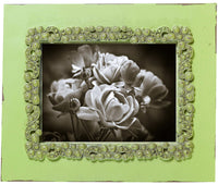 Biscottini Portafoto da appoggio verticale/orizzontale in resina finitura verde anticata L31xPR2xH26 cm