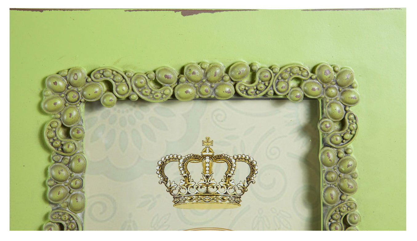 Biscottini Portafoto da appoggio verticale/orizzontale in resina finitura verde anticata L31xPR2xH26 cm