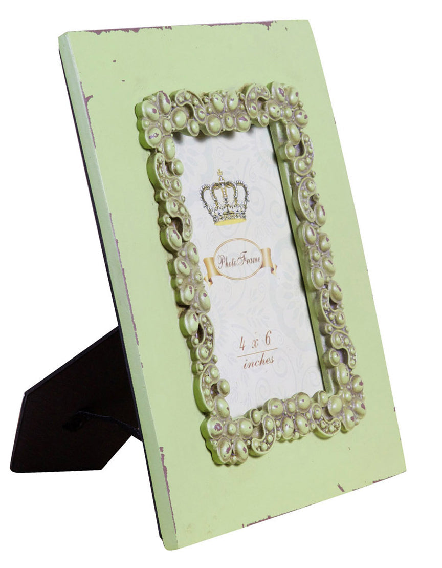 Biscottini Portafoto da appoggio verticale/orizzontale resina finitura verde anticata