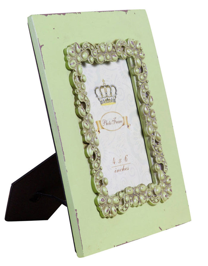 Biscottini Portafoto da appoggio verticale/orizzontale resina finitura verde anticata