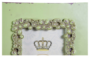 Biscottini Portafoto da appoggio verticale/orizzontale resina finitura verde anticata