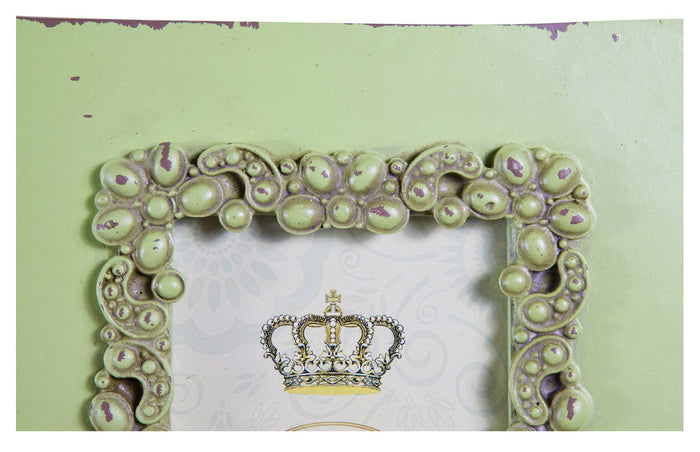 Biscottini Portafoto da appoggio verticale/orizzontale resina finitura verde anticata