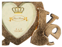 Biscottini Portafoto LOVE da appoggio in resina finitura oro anticata L23xPR13xH18 cm