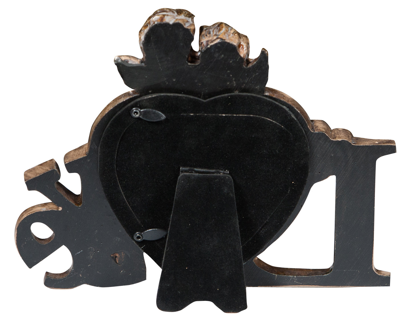 Biscottini Portafoto LOVE da appoggio in resina finitura oro anticata L23xPR13xH18 cm