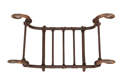 Biscottini Portalegna in ferro battuto lavorato a mano L60XPR30XH36 cm Comodo pratico