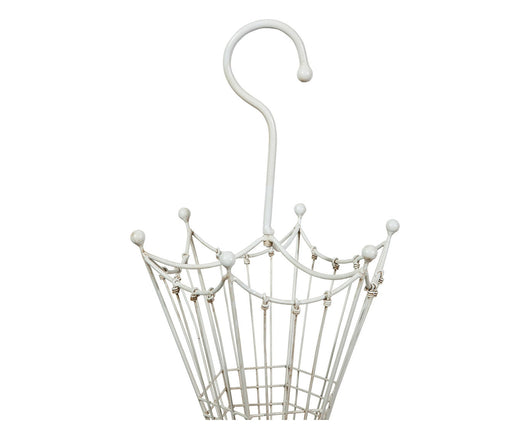 Biscottini Portaombrelli in ferro battuto finitura bianca anticata L32xPR32xH83 cm Pratico