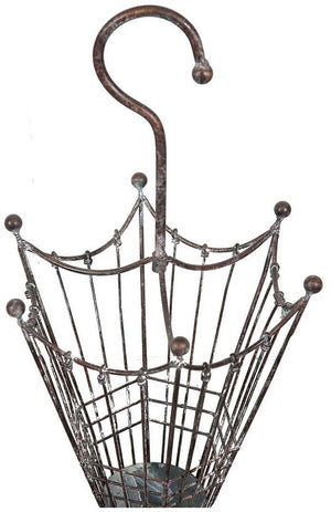 Biscottini Portaombrelli in ferro battuto finitura ruggine anticata L32xPR32xH83 cm