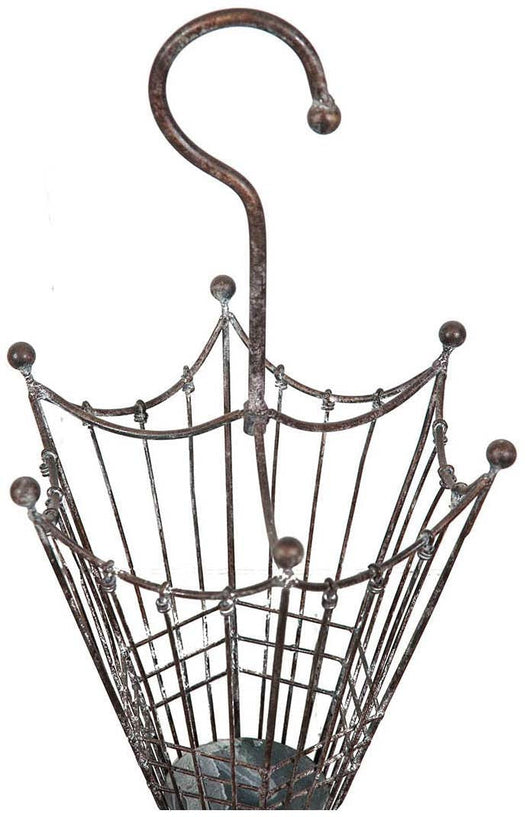 Biscottini Portaombrelli in ferro battuto finitura ruggine anticata L32xPR32xH83 cm