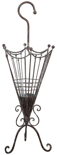 Biscottini Portaombrelli in ferro battuto finitura ruggine anticata L32xPR32xH83 cm