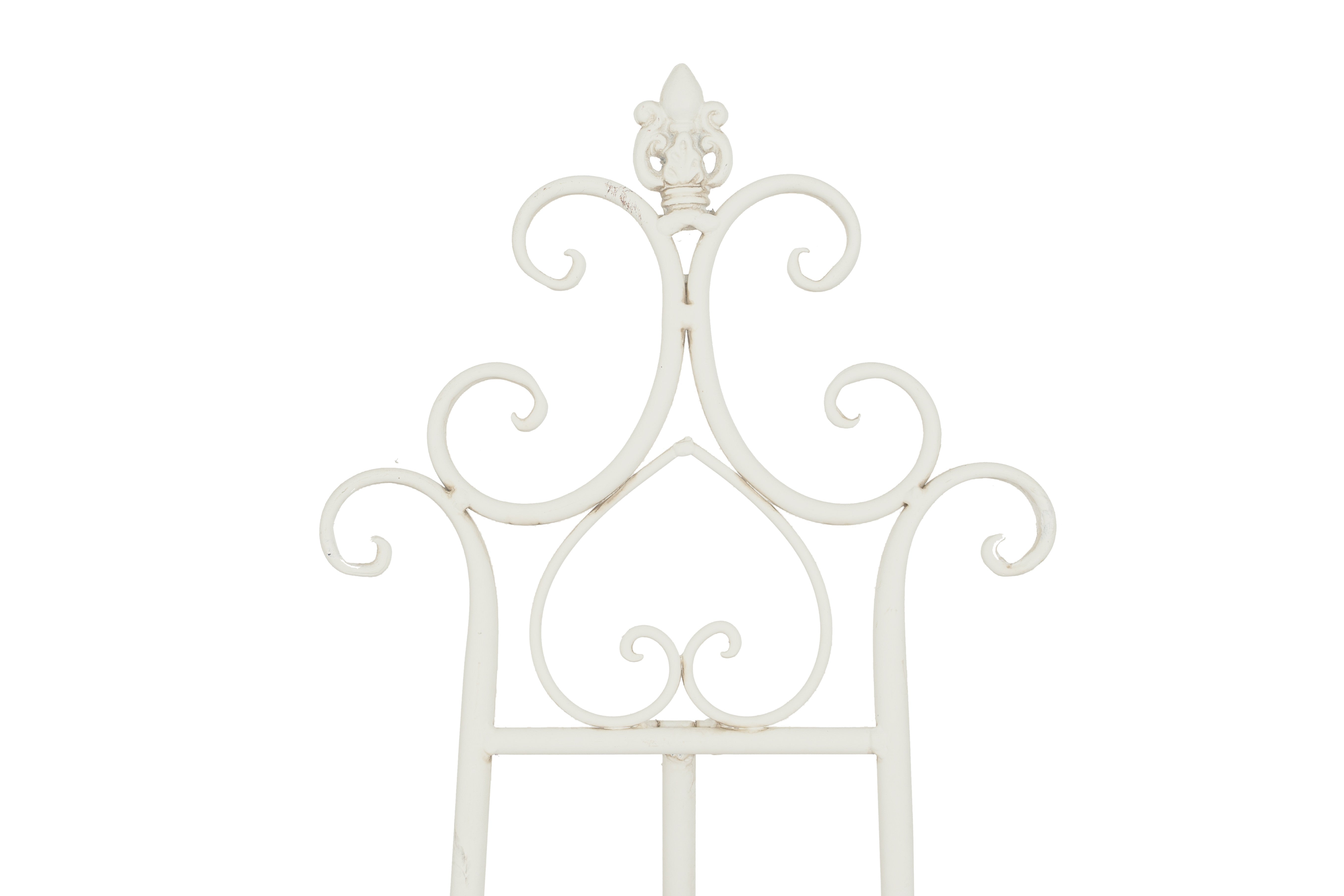 Biscottini Portaquadro in ferro battuto finitura bianca anticata L53xPR96xH150 cm Elegante