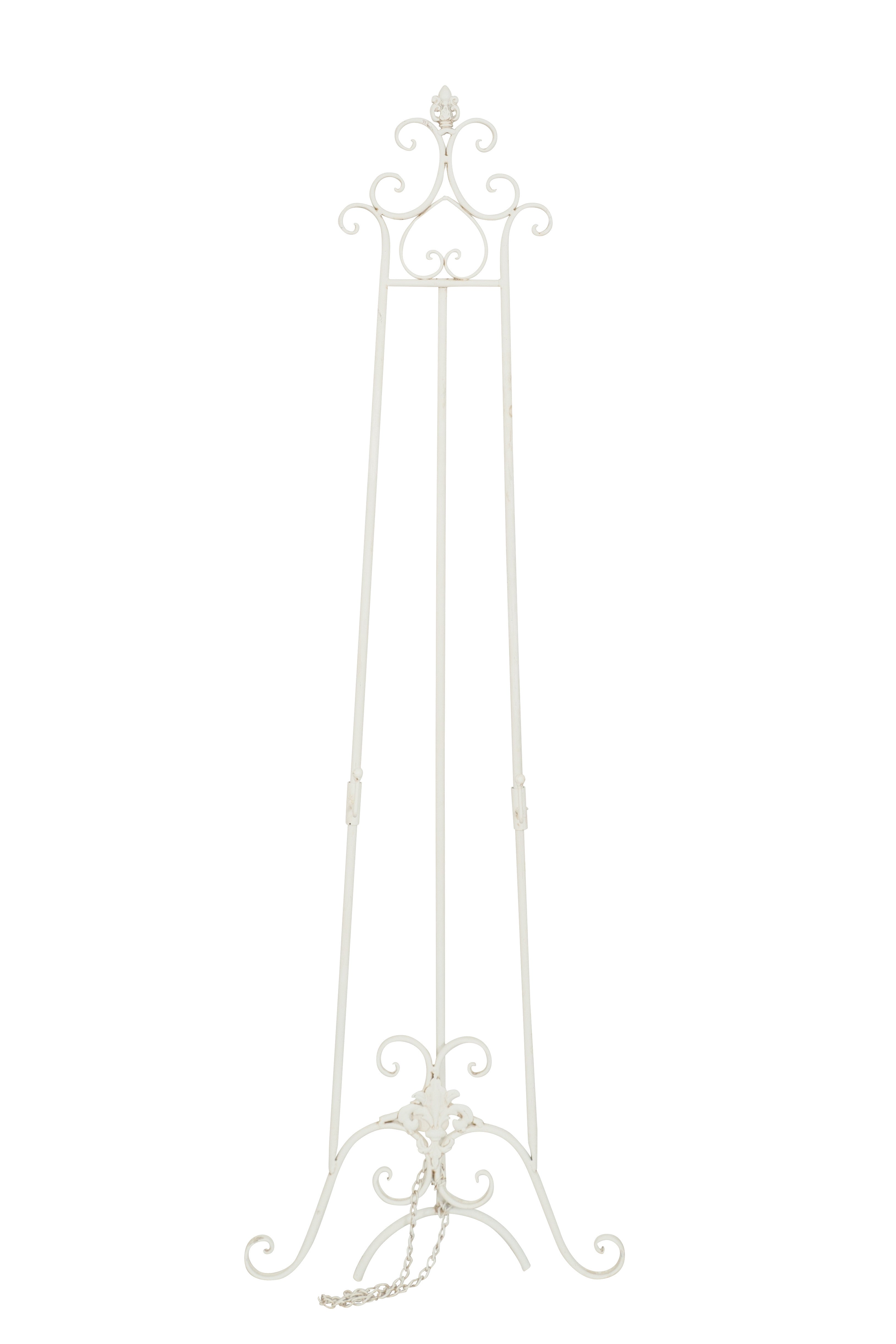 Biscottini Portaquadro in ferro battuto finitura bianca anticata L53xPR96xH150 cm Elegante