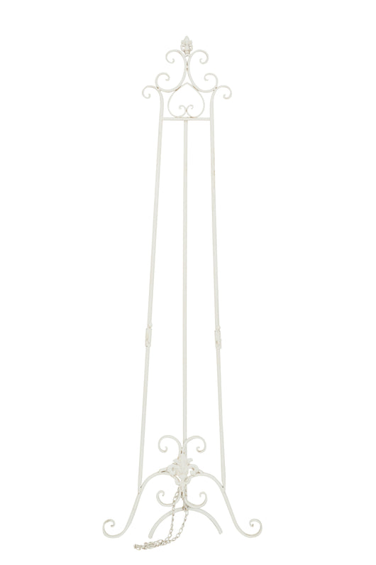 Biscottini Portaquadro in ferro battuto finitura bianca anticata L53xPR96xH150 cm Elegante