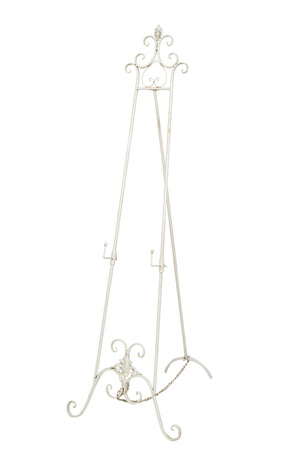 Biscottini Portaquadro in ferro battuto finitura bianca anticata L53xPR96xH150 cm Elegante