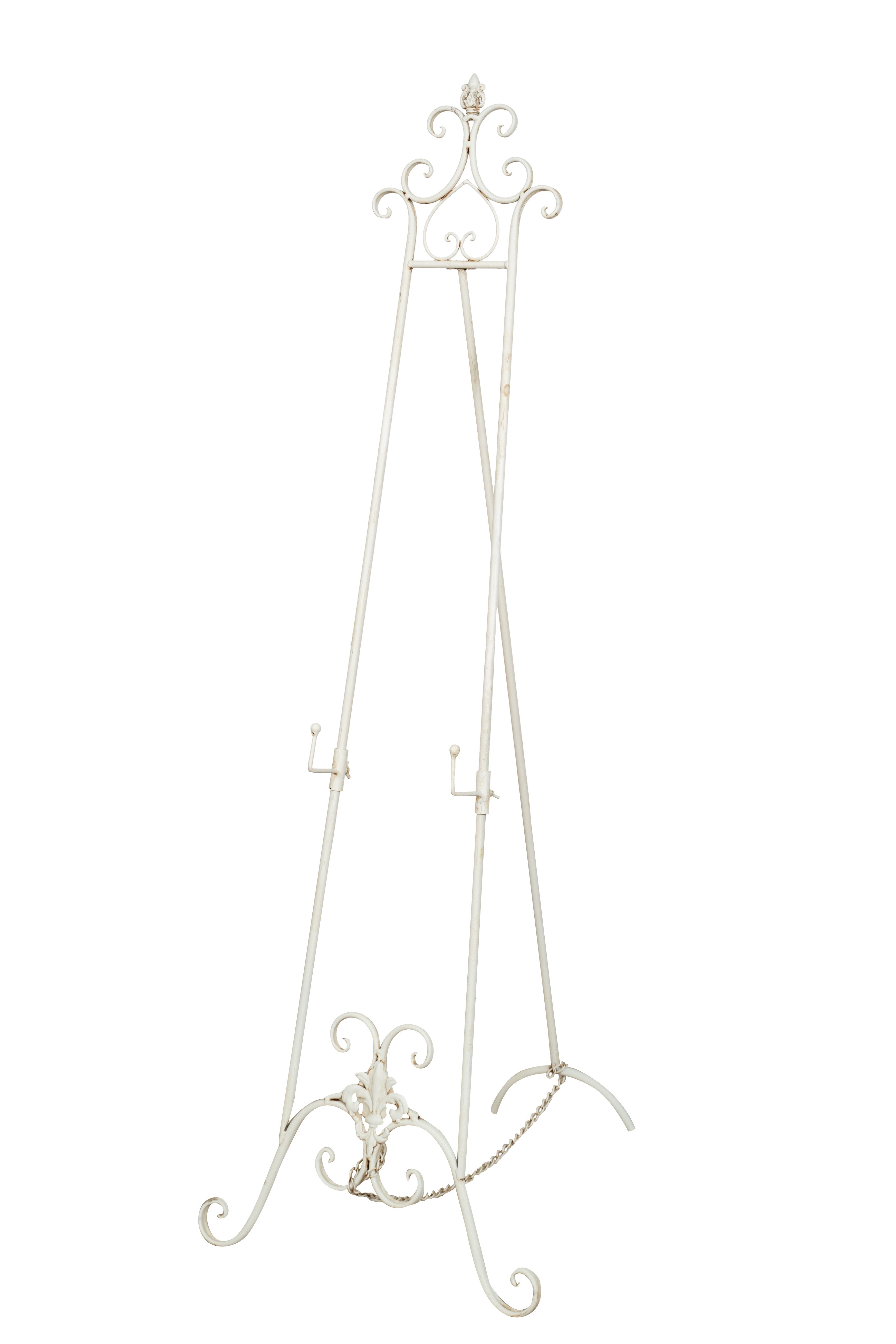 Biscottini Portaquadro in ferro battuto finitura bianca anticata L53xPR96xH150 cm Elegante