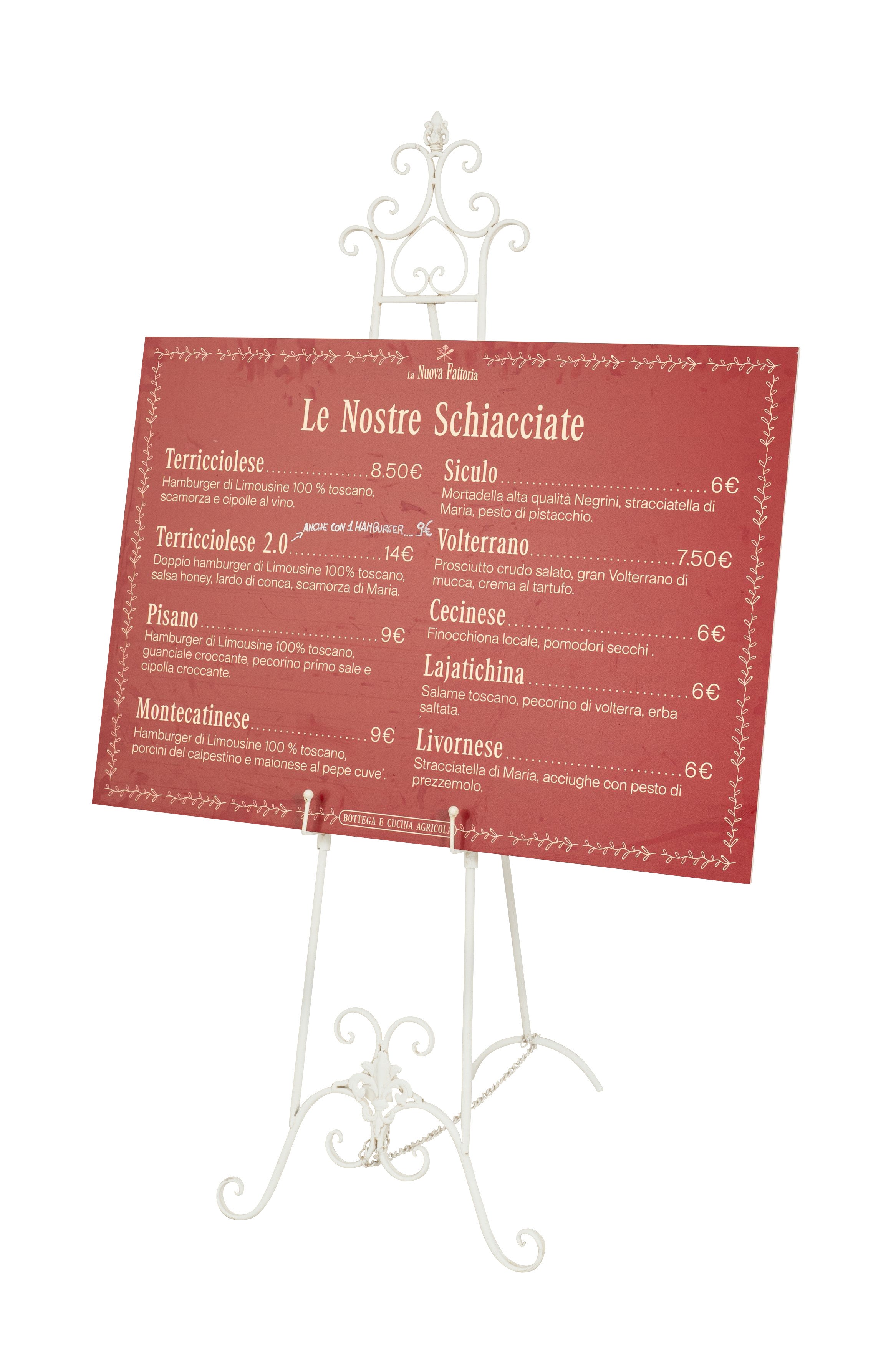 Biscottini Portaquadro in ferro battuto finitura bianca anticata L53xPR96xH150 cm Elegante