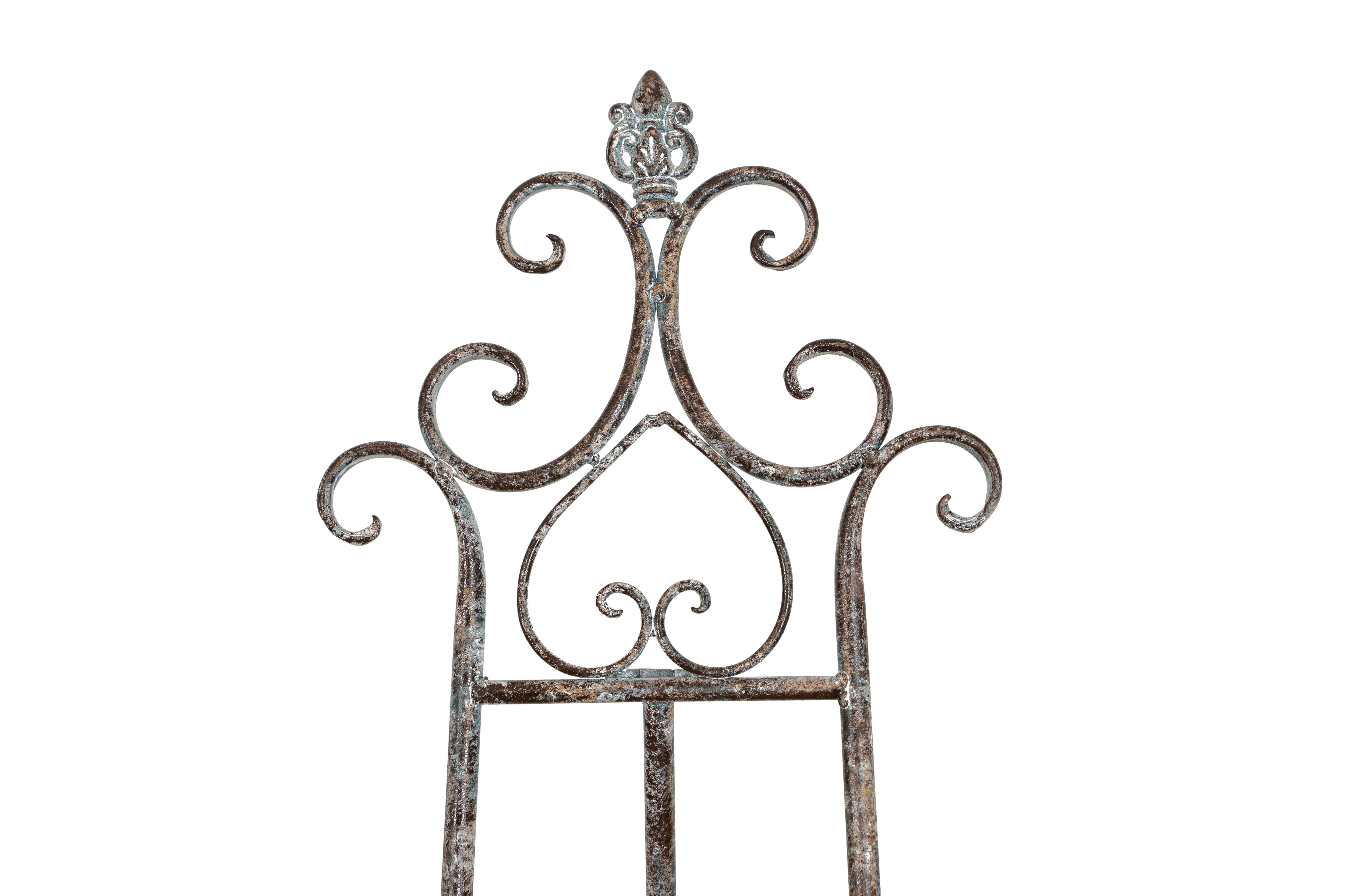 Biscottini Portaquadro in ferro battuto finitura ruggine anticata L53xPR96xH150 cm