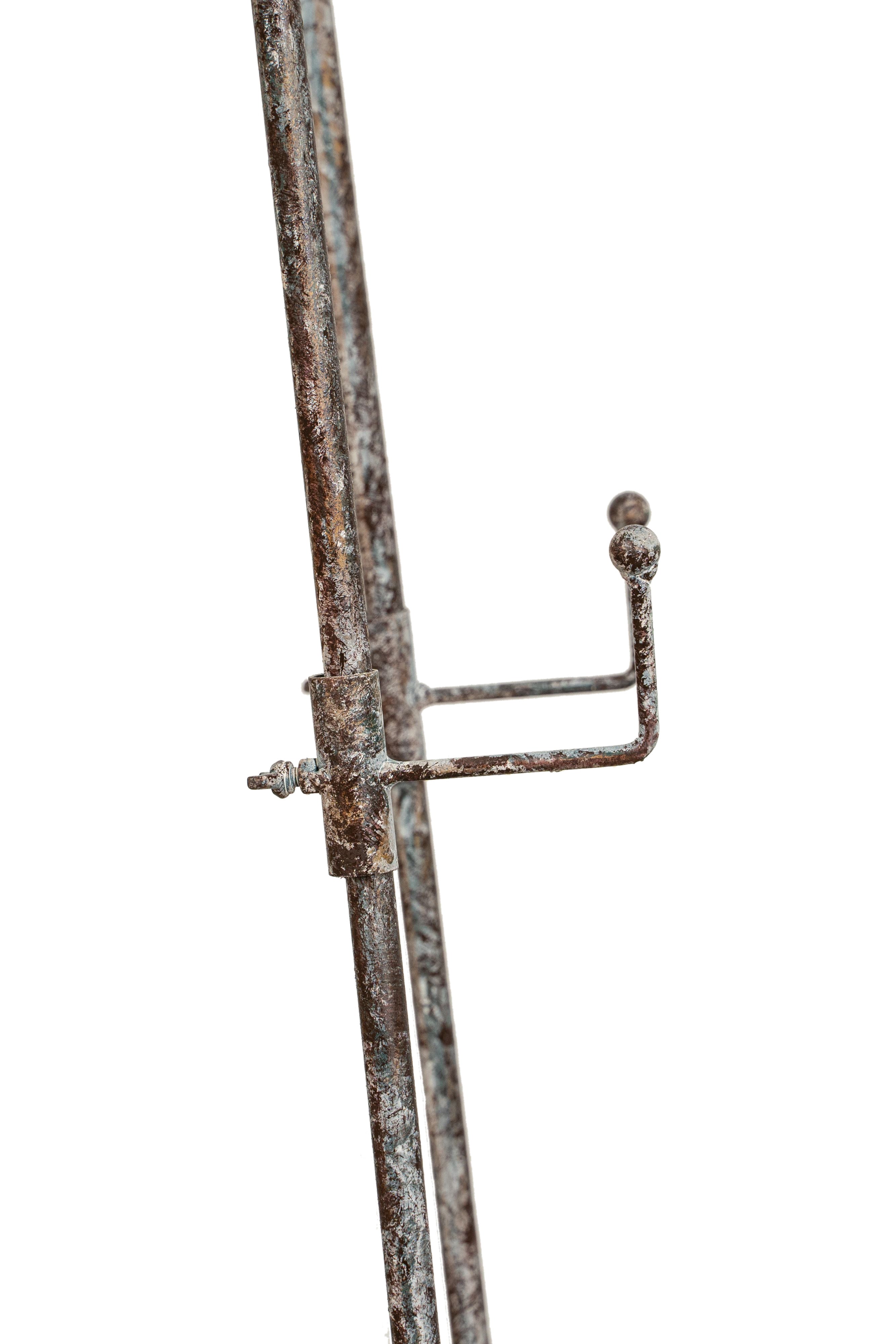 Biscottini Portaquadro in ferro battuto finitura ruggine anticata L53xPR96xH150 cm