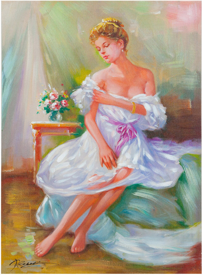 Biscottini Quadro olio su tela dipinto a mano 50x3x70 dare tocco L50xPR3xH70 L50xPR3xH70