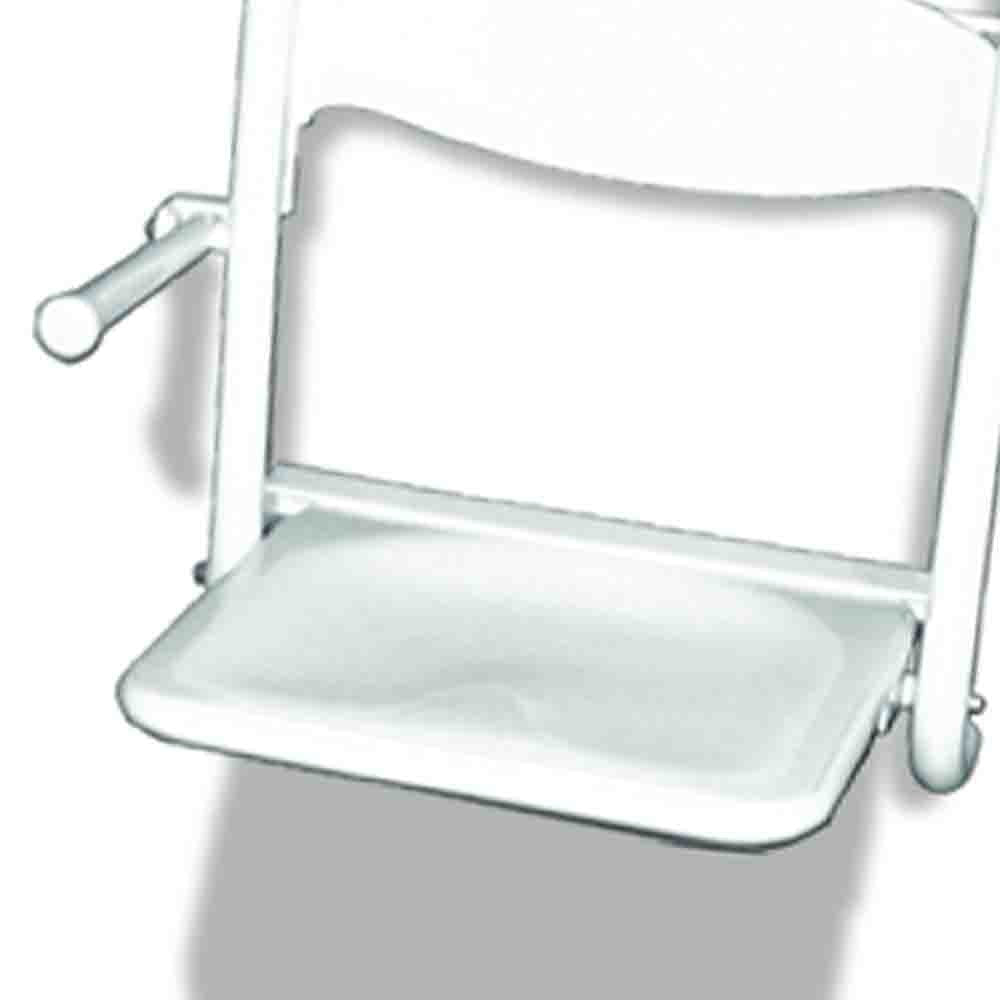 Sedile doccia ribaltabile con braccioli inox