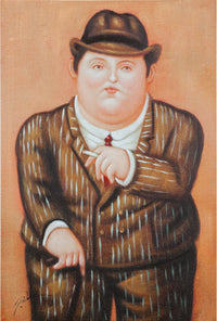 Biscottini Quadro olio su tela dipinto a mano BOTERO 60x3x90 dare tocco L60xPR3xH90