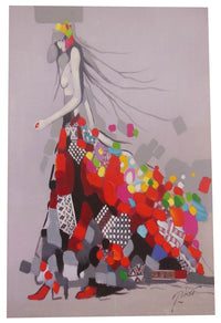 Biscottini Quadro olio su tela dipinto a mano moda 60x3x90 dare tocco L60xPR3xH90