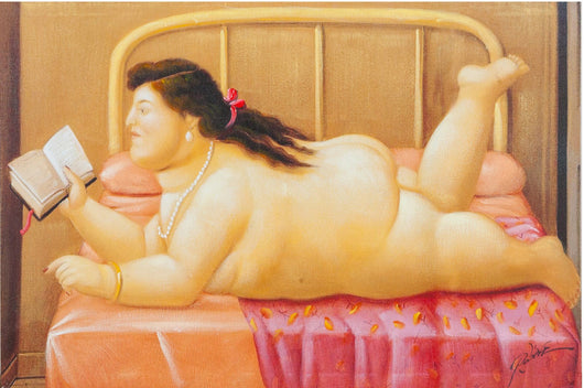 Biscottini Quadro olio su tela dipinto a mano nudità botero 90x3x60 dare tocco L90xPR3xH60