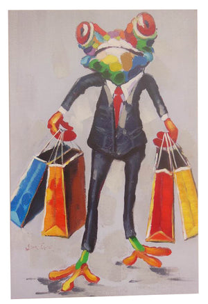 Biscottini Quadro olio su tela dipinto a mano shopping 60x3x90 dare tocco L60xPR3xH90