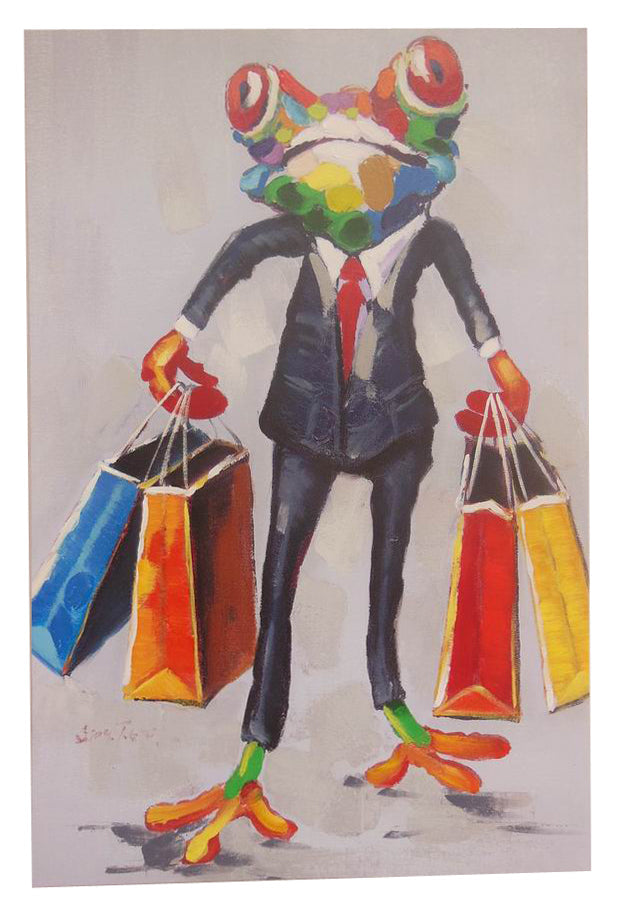 Biscottini Quadro olio su tela dipinto a mano shopping 60x3x90 dare tocco L60xPR3xH90