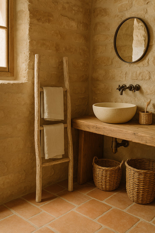 Biscottini Scala portasciugamani in legno finitura bianca