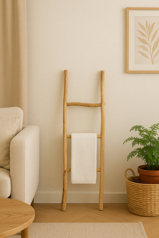 Biscottini Scala portasciugamani in legno finitura naturale